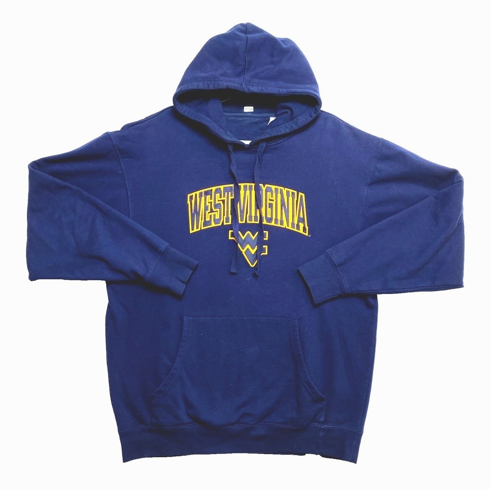 West Virginia Mountaineers Hoodie Mens XL Navy Blue Pullover Sweatshirt